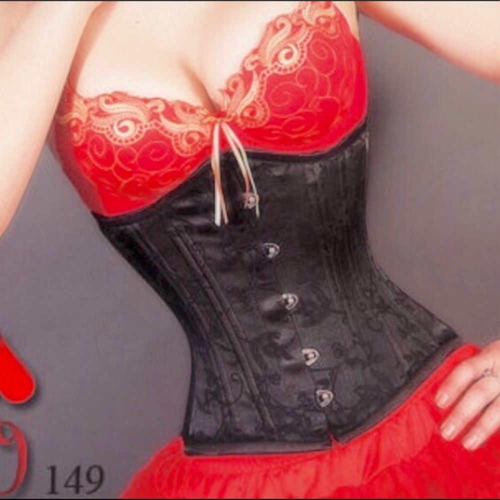 Black waist training corset XS-3XL